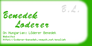 benedek loderer business card