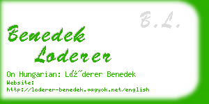 benedek loderer business card